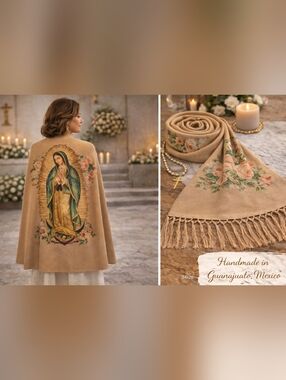 Virgen de Guadalupe Religious Rebozo,  shawl, pashmina,  scarf, chal